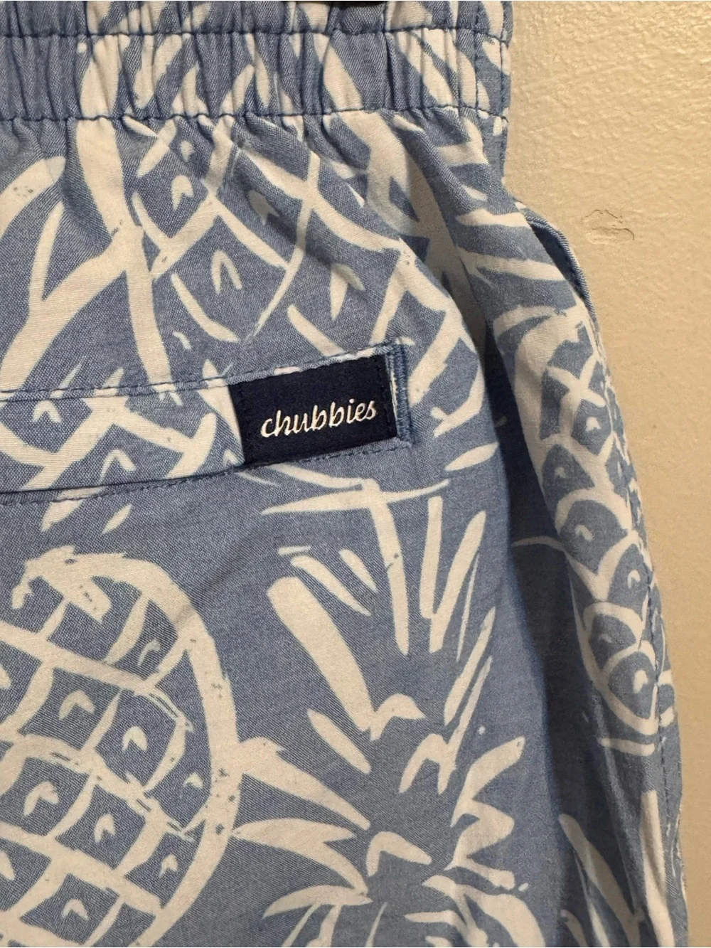 Chubbies Men’s Pineapple Print Swim Trunks Blue Size Small